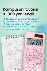 X-800 Yeni Nesil 240 Fonksiyonlu Bilimsel Hesap Makinesi, Pastel Pembe ürün fotoğrafı