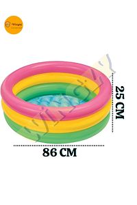 Intex Bebek Havuzu, 3 Boğumlu Sunset Baby Pool 86x25 Cm (BONE HEDİYELİ) ürün fotoğrafı