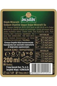 İNİŞDİBİ 200 CC DOĞAL MADEN SUYU 24 LÜ ürün fotoğrafı