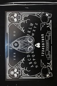 Mini Ouija Tahtası Ruh Çağırma Witchcraft Siyah Skull Desenli ürün fotoğrafı