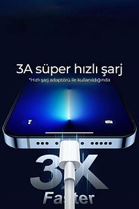 By Deji Iphone 8 X Xs Xr 11 12 13 14 Pro Max Plus Uyumlu Hızlı Şarj Kablosu Type C To Lightning ürün fotoğrafı