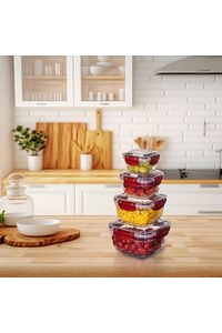 4'lü Set Master Kare Saklama Kabı (275 ML - 500 ML - 900 ML - 1500 ML) Bordo ürün fotoğrafı