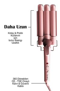 Hrs-190 Wag Ve Su Dalgası Saç Maşası 25mm. ürün fotoğrafı