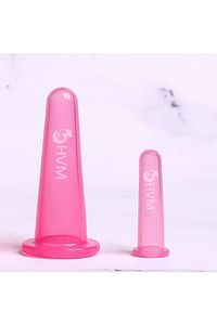 Silikon Vakumlu Yüz Masaj Kupası, Facial Cupping 2'li Pembe ürün fotoğrafı