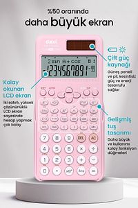 X-800 Yeni Nesil 240 Fonksiyonlu Bilimsel Hesap Makinesi, Pastel Pembe ürün fotoğrafı