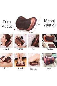 Tüm Vücut Için Çift Motorlu Ovmalı Yoğurmalı Çok Amaçlı Masaj Yastığı Kemeri Bel Boyun Omuz Sırt ürün fotoğrafı