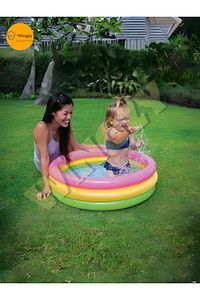 Intex Bebek Havuzu, 3 Boğumlu Sunset Baby Pool 86x25 Cm (BONE HEDİYELİ) ürün fotoğrafı