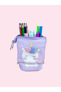 Kelam kutusu Teleskopik Sevimli Unicorn Vegan Deri (Kalemlik ve Makyaj Çantası) ürün fotoğrafı