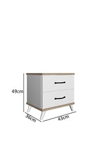 Ae-2029 Inci 2 Çekmeceli Beyaz Komodin 49 Cm, Ayaklı ürün fotoğrafı