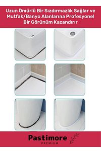 Duş Pvc Lavabo Küvet Tezgah Kenar Banyo Mutfak Pencere 3,2 Mt Su Sızdırmaz Geçirmez Yalıtım Bant ürün fotoğrafı