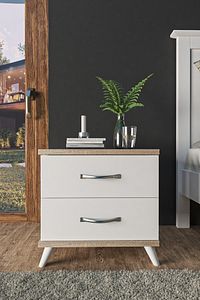 Ae-2029 Inci 2 Çekmeceli Beyaz Komodin 49 Cm, Ayaklı ürün fotoğrafı