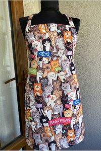 Kedi Desenli Mutfak Önlüğü Şef Önlüğü Aşçı Kıyafeti Birinci Kalite Chef Önlüğü ürün fotoğrafı