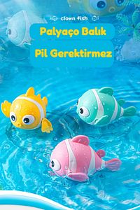 3adet Çocuk Banyo Oyuncakları Sevimli Palyaço Balığı Yüzen Oyuncaklar El Ve Göz Gelişimini Destekler ürün fotoğrafı