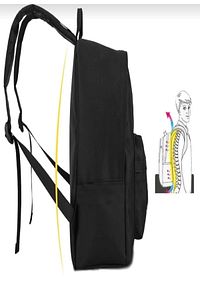 Düz Siyah Günlük Seyahat Kurs Sırt Çantası Plain Black Daily Travel Course Backpack ürün fotoğrafı