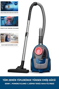 2000 Serisi Torbasiz Elektrikli Süpürge, 750W, PowerCyclone 4, Super Clean Air Filtre, XB2123/09 ürün fotoğrafı