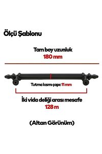 Lüx Dolap Çekmece Kulpu Kumru Kulp 1 Adet 128 Mm Mobilya Polimer Sert Plastik Kulpları(VİDADAHİL) ürün fotoğrafı