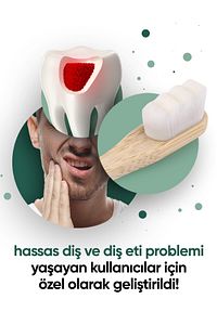 Nano Vegan Bambu Diş Fırçası - Ultra Soft (Hassas Dişler için) - Beyaz Renk - Plastiksiz ürün fotoğrafı