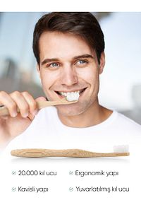 Nano Vegan Bambu Diş Fırçası - Ultra Soft (Hassas Dişler için) - Beyaz Renk - Plastiksiz ürün fotoğrafı