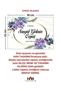 İsimli Çeyiz Etiketi - A4 Ebat- 10'lu Paket Kendinden Yapışkanlı ürün fotoğrafı