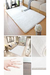Post Halı. Peluş Halı Yolluk. Beyaz Kaymaz Tabana Sahiptir. Makinede Yıkanabilir. ürün fotoğrafı