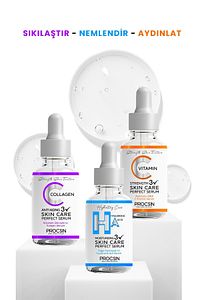 Üçlü Serum Paketi (C VİTAMİNİ - KOLAJEN - HYALURONİK ASİT SERUMU) ürün fotoğrafı