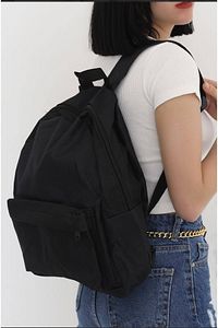 Düz Siyah Günlük Seyahat Kurs Sırt Çantası Plain Black Daily Travel Course Backpack ürün fotoğrafı