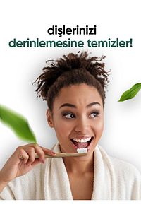 Nano Vegan Bambu Diş Fırçası - Ultra Soft (Hassas Dişler için) - Beyaz Renk - Plastiksiz ürün fotoğrafı