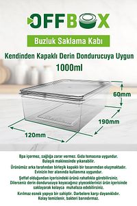 20 Adet 1 Lt. Kendinden Kapaklı Difrize Uygun Buzluk Saklama Kutusu Düzenleyici ürün fotoğrafı