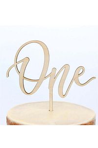 One 1 Yaş Ahşap Pasta Süsü ürün fotoğrafı