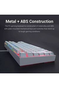Trol Red Switch Mini Rgb Oyun Klavyesi Gaming Mekanik 62 Tuşlu 18 Rgb Led Usb Tip-c Kablosu Beyaz ürün fotoğrafı