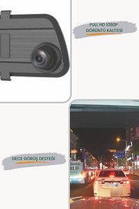 Hc-003 Dikiz Ayna Ekran Araç Içi Kamera Gece Görüşlü. Yol Kayıt Kamerası. ürün fotoğrafı