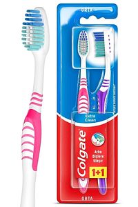 Extra Clean Dil Temizleyicili Arka Dişlere Uzanan Orta Diş Fırçası 1+1 ürün fotoğrafı