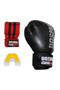 Üçlü Boks Kick Boks Muay Thai Eldiveni Bandajlı Eldiven Ve Dişlik Seti Kmp995 ürün fotoğrafı
