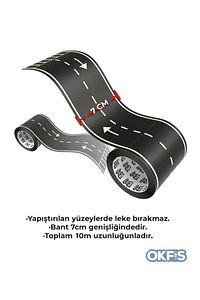 Otobant Eğitici Ve Eğlenceli Yol Yapım Bandı - Çocuk Trafik Bantı - Road Tape Oyun Bandı ürün fotoğrafı