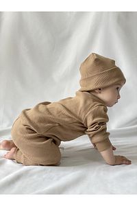 Pamuk Bereli 3'lü Takım Bebek Ve Çocuk Kahve ürün fotoğrafı