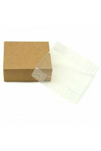 8x8x3 Cm Kraft Asetat Kapaklı Kutu (100 ADET) Düğün Nişan Kına Hediyelik Kutu ürün fotoğrafı