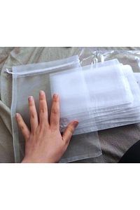 Organze Şeffaf Tül Kese , 10 Adet (20X30 CM) Yazma,dügün Havlu,yasin,bohça,üzüm Torbası Kesesi ürün fotoğrafı