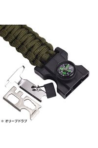 Gaddar Plus taktikal yeşil bileklik magnezyum çubuklu düdüklü ledli unisex hediyelik 19 işlev ürün fotoğrafı