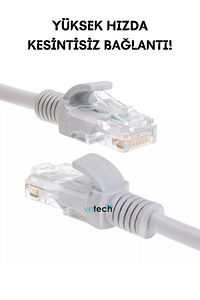 Cat6 5mt Ethernet Kablosu 1000mbps 5 Metre Fabrikasyon Internet Kablosu ürün fotoğrafı