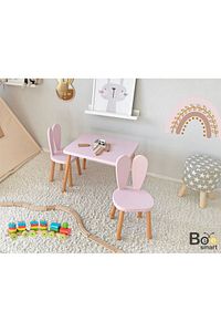 Ahşap Montessori Aktivite Masası Sandalyesi, Bunny Masa Sandalye ürün fotoğrafı