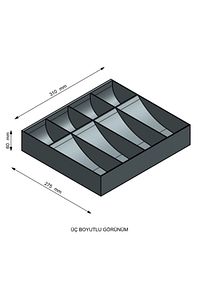 Komple Metal Rampalı Kırılmaz 8 Bölmeli Çekmece Ici Para Düzenleyici Para Cekmecesi ürün fotoğrafı