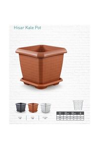 Ucuzzavm Hisar Kare Saksı 10,5 Lt Antrasit Gri ürün fotoğrafı