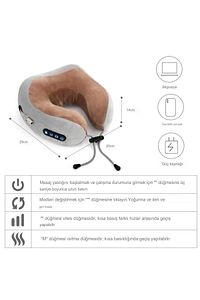 Boyun Masaj (MASAJ ÖZELLIKLI) Uçak/araba/otobus U Şeklinde Şarjlı Boyun Masaj Yastığı ürün fotoğrafı