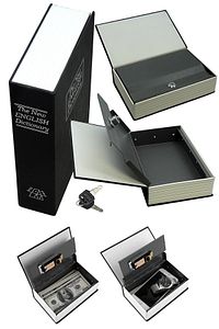 Kitap Görünümlü Anahtarlı Çelik Mini Kasa Ev İçin Altın Takı Kutusu Kasa Kumbara Kilitli Sandık ürün fotoğrafı