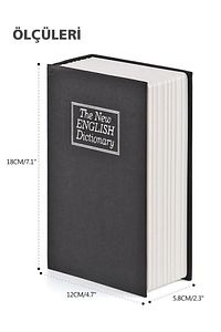 Kitap Görünümlü Anahtarlı Çelik Mini Kasa Ev İçin Altın Takı Kutusu Kasa Kumbara Kilitli Sandık ürün fotoğrafı