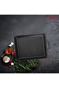 Döküm Dikdörtgen Izgara Tavası Döküm Demir Yekpare Çift Kulplu Ölçü 26x32cm. ürün fotoğrafı