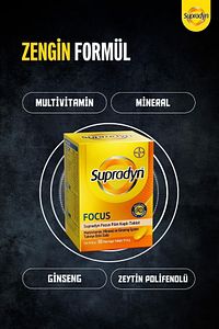 Focus 30 Film Kaplı Tablet| Zeytin Polifenolü, Ginseng, Multivitamin Ve Mineral Içeren Takv ürün fotoğrafı