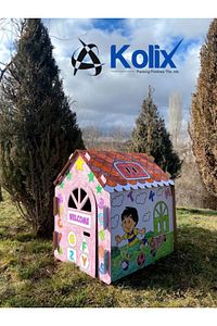 Büyük Boy Xxl Karton Boyama Evi Eğitici Ve Öğretici Oyun Evi Oyun Çadırı ürün fotoğrafı