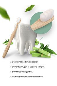 Nano Vegan Bambu Diş Fırçası - Ultra Soft (Hassas Dişler için) - Beyaz Renk - Plastiksiz ürün fotoğrafı