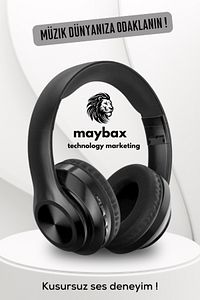 Bluetooth Kulaklık Kablosuz Stereo Kulaklık Macaron Kulaklık Renkli-siyah ürün fotoğrafı